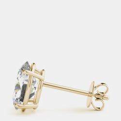 14K Yellow Gold Oval Shaped Lab Grown Diamond Earring Studs (3.00 Ct)
