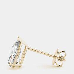 14K Yellow Gold Pear Shaped Lab Grown Diamond Earring Studs (3.00 Ct)