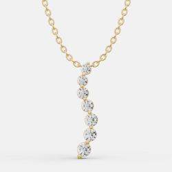 Pre Owned 14K Yellow Gold Lab Grown Diamond Journey Pendant (1.50 Ct)