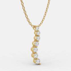 Pre Owned 14K Yellow Gold Lab Grown Diamond Journey Pendant (1.50 Ct)