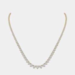 14K Yellow Gold Lab Grown Diamond Graduated Necklace (10.00Ct)