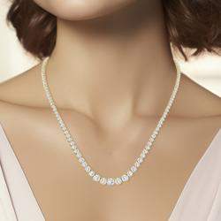 14K Yellow Gold Lab Grown Diamond Graduated Necklace (10.00Ct)