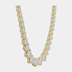 Pre Owned 14K Yellow Gold Lab Grown Diamond Graduated Necklace (20.00 Ct)