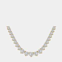 Pre Owned 14K Yellow Gold Lab Grown Diamond Graduated Necklace (20.00 Ct)