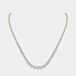 Pre Owned 14K Yellow Gold Lab Grown Diamond Graduated Necklace (20.00 Ct)