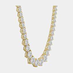 Pre Owned 14K Yellow Gold Lab Grown Diamond Graduated Necklace (35.00 ct)