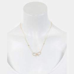14K Yellow Gold Lab Grown Diamond Bow Necklace