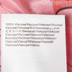 Pre Owned Farm Rio Red Floral Print Crepe Shirring One Shoulder Maxi Dress S