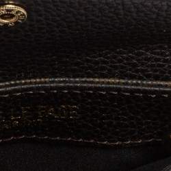 Pre Owned Faure Le Page Black/Brown Coated Canvas and Leather Pouch Keychain