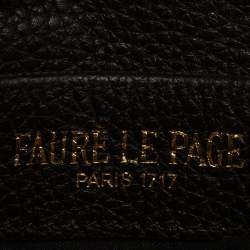 Pre Owned Faure Le Page Black/Brown Coated Canvas and Leather Pouch Keychain