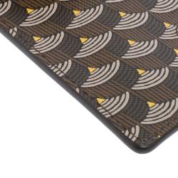 Pre Owned Faure Le Page Black/Brown Coated Canvas and Leather Pouch Keychain