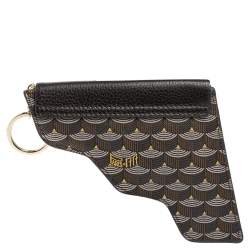Pre Owned Faure Le Page Black/Brown Coated Canvas and Leather Pouch Keychain