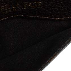 Pre Owned Faure Le Page Black/Brown Coated Canvas and Leather Pouch Keychain