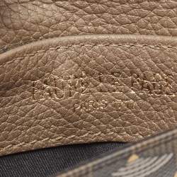 Faure Le Page Brown Coated Canvas and Leather Pochette Keychain