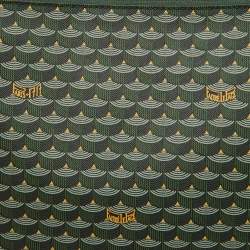 Faure Le Page Green Coated Canvas and Leather Wristlet Clutch
