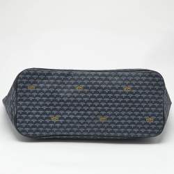 مملوكة مسبقًا حقيبة يد فور لو باج دايلي باتيل 41 جلد وكانفاس مقوى أزرق بحري