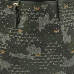 Pre Owned Faure Le Page Green Coated Canvas Daily Battle 35 Tote