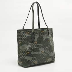 Pre Owned Faure Le Page Green Coated Canvas Daily Battle 35 Tote