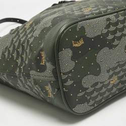 Pre Owned Faure Le Page Green Coated Canvas Daily Battle 35 Tote