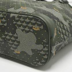 Pre Owned Faure Le Page Green Coated Canvas Daily Battle 35 Tote