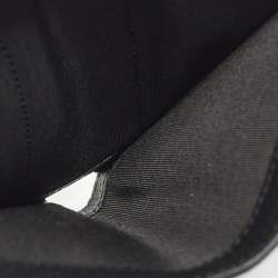 Pre Owned محفظة ثنائية الطي فاور لو باج قماش وكانفاس رمادي/أسود مقوى وجلد