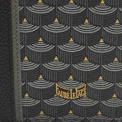 Pre Owned م حفظة ثنائية الطي فاور لو باج قماش وكانفاس رمادي/أسود مقوى وجلد