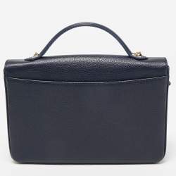Faure Le Page Blue Leather Calibre 21 Top Handle Bag