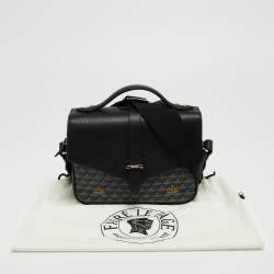 Faure Le Page Black/Grey Coated Canvas and Leather Express 21 Top Handle Bag