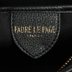 Faure Le Page Black/Grey Coated Canvas and Leather Express 21 Top Handle Bag