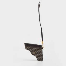 Faure Le Page Black/Brown Coated Canvas Caliber 18 Wristlet Pouch