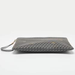 Pre Owned Faure Le Page Grey Coated Canvas and Leather Ecailles 41 Portfolio Bag