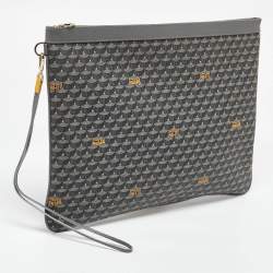 Pre Owned Faure Le Page Grey Coated Canvas and Leather Ecailles 41 Portfolio Bag