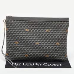 Pre Owned Faure Le Page Grey Coated Canvas and Leather Ecailles 41 Portfolio Bag