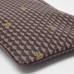 Faure Le Page Burgundy Coated Canvas and Leather Pochette Zip 41 Bag