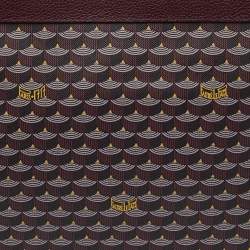 Faure Le Page Burgundy Coated Canvas and Leather Pochette Zip 41 Bag
