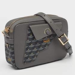 Faure Le Page Grey Coated Canvas and Leather Calibre Soft 17 Crossbody Bag