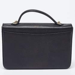 Faure Le Page Black Coated Canvas and Leather Calibre 21 Top Handle Bag