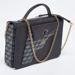 Faure Le Page Black Coated Canvas and Leather Calibre 21 Top Handle Bag