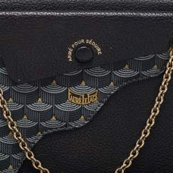 Faure Le Page Black Coated Canvas and Leather Calibre 21 Top Handle Bag