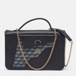 Faure Le Page Black Coated Canvas and Leather Calibre 21 Top Handle Bag