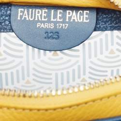 Faure Le Page Blue/Yellow Leather and PVC Phone Pouch Crossbody Bag