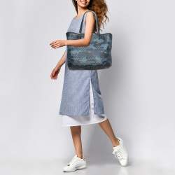 Faure Le Page Navy Blue Coated Canvas Daily Battle 35 Tote