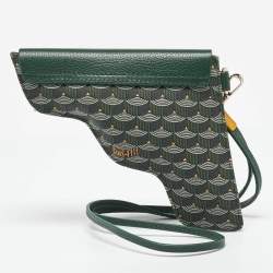 Fauré Le Page Green Coated Canvas and Leather Calibre 18 Pouch