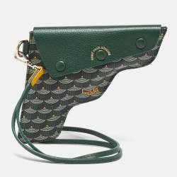 Fauré Le Page Green Coated Canvas and Leather Calibre 18 Pouch