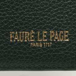 Faure Le Page Green Coated Canvas and Leather Bifold Card Case