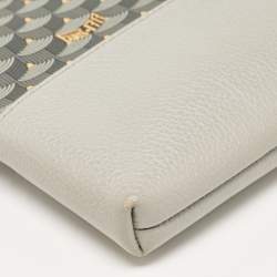 Faure Le Page Grey Coated Canvas and Leather Wristlet Pouch