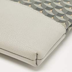 Faure Le Page Grey Coated Canvas and Leather Wristlet Pouch