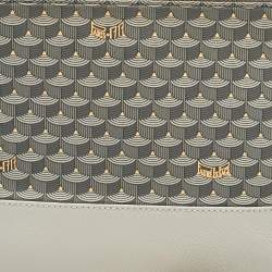 Faure Le Page Grey Coated Canvas and Leather Wristlet Pouch