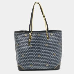 Faure Le Page Navy Blue Coated Canvas and Leather Daily Battle Tote