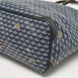 Faure Le Page Navy Blue Coated Canvas and Leather Daily Battle Tote